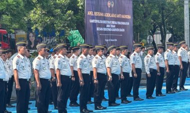 Lapas Permisan Mengikuti Kegiatan Apel dan Deklarasi Anti Narkoba di Lingkungan Kanwil Ditjenpas Jateng
